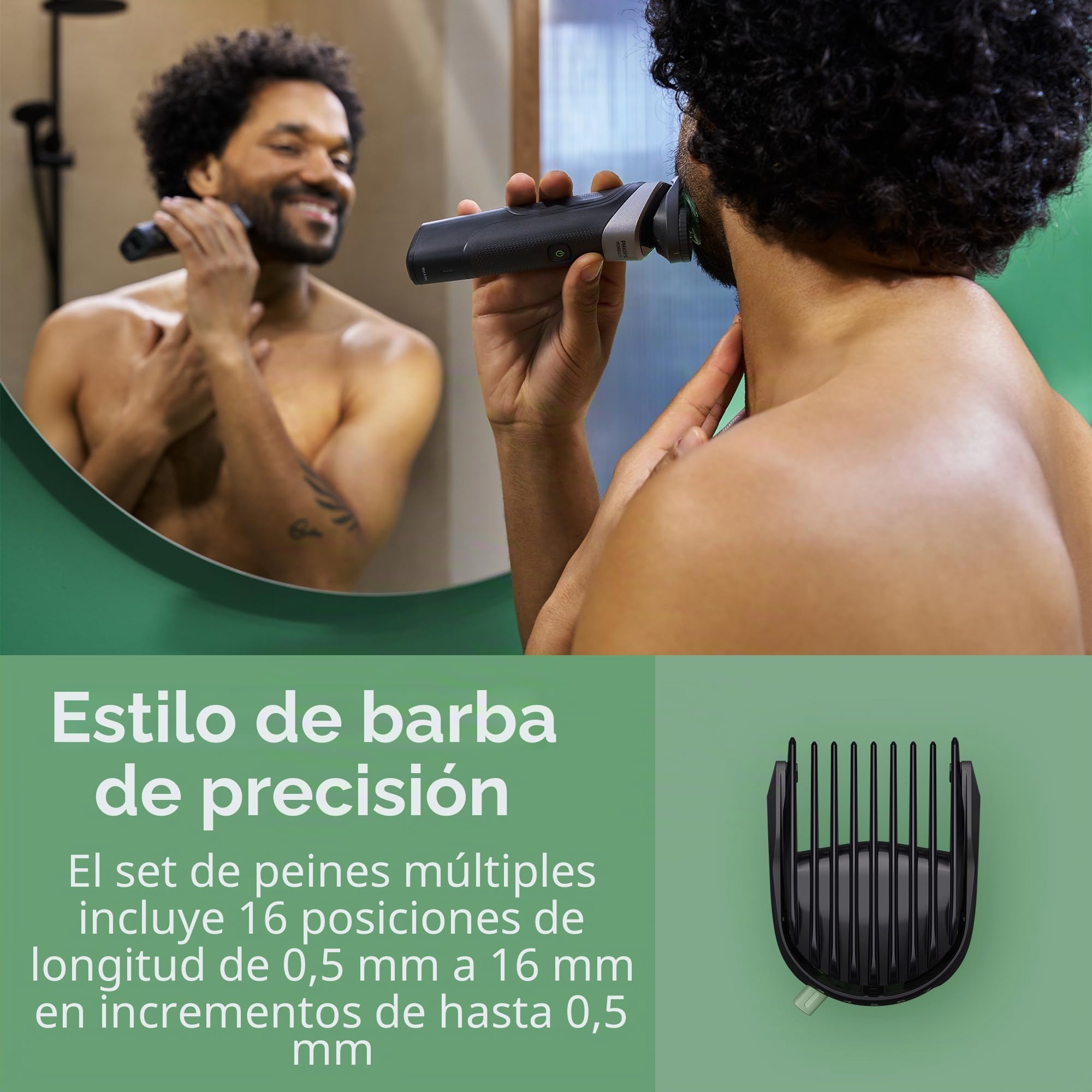 Philips Norelco Multigroom 5000 Series, recortadora de barba y cortapelos todo en uno, kit de aseo para hombre, 18 piezas, para barba, cara, nariz, oreja, cuerpo, con cuchillas de titanio, bolsa de