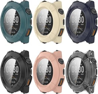 Disscool Full Coverage Case with Screen Protector Compatible with COROS NOMAD PC and Real Glass Protective Case Cover Smart Watch Accessories(Black)