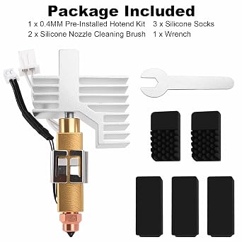 0.4mm Extruder Hotend Kit, Upgraded Red Copper Centauri Carbon Hotend Kit with Silicone Cover and Nozzle Wipe for Elegoo Centauri Carbon hotend 3D Printer Accessories | Upgraded Red Copper Material Nozzle, with Silicone Cover and Nozzle Wipe for 3D Printer Accessories