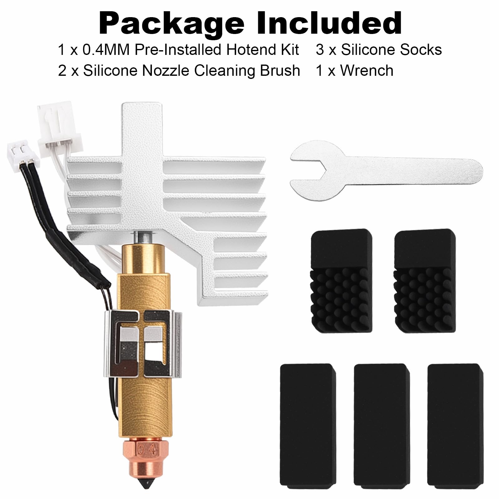 Kit d'extrudeuse Hotend Centauri Carbon Hotend 0,4 mm, en cuivre rouge, avec couvercle en silicone et nettoyant de buse pour Elegoo Centauri Carbon/Centauri Carbon 2 Hotend Accessoires d'imprimante 3D