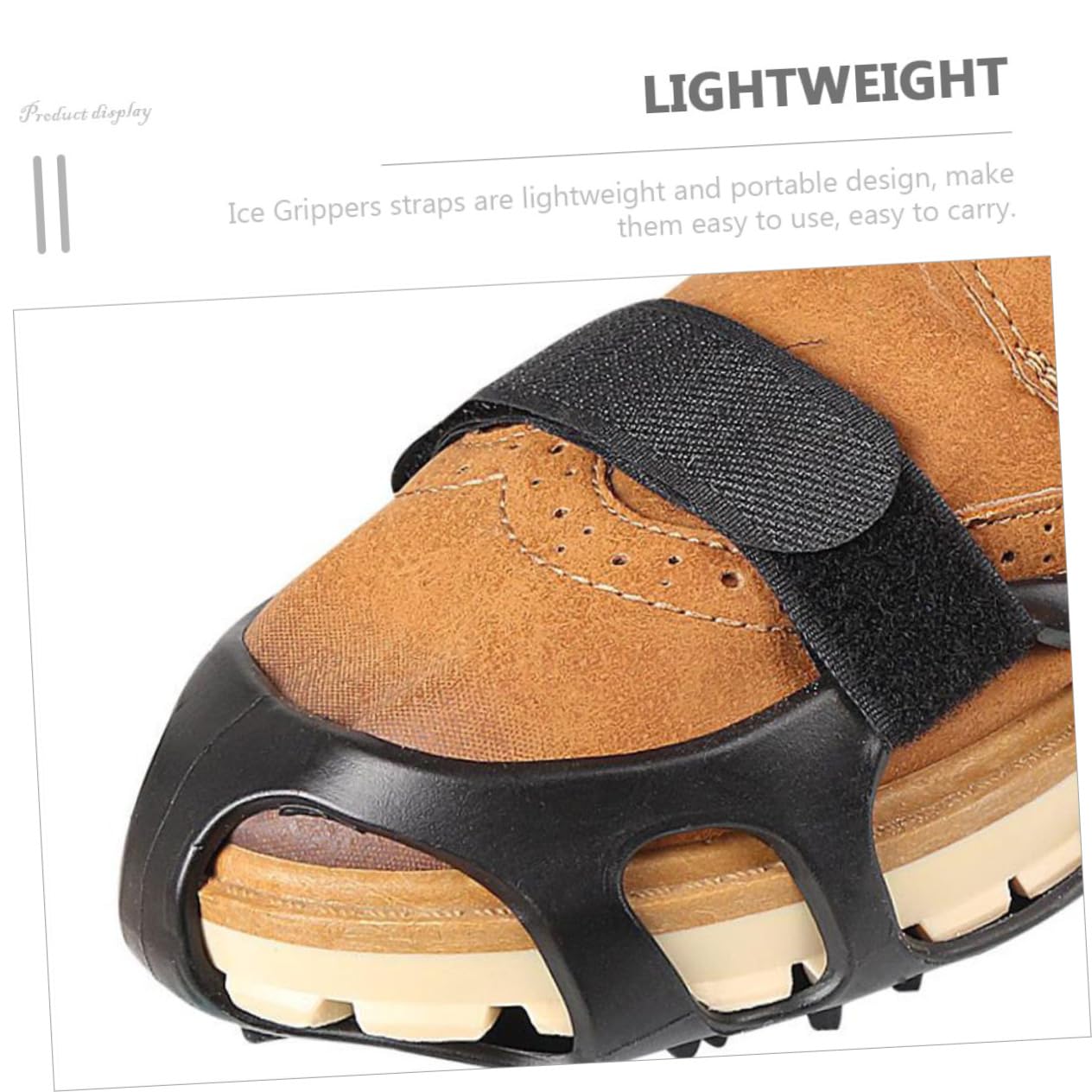 Set 4 Paia Antiscivolo in Nylon e Metallo, Cinturini Regolabili Chiusura a Strappo per Scarpe Casual da Trekking, Design Leggero e Portatile per Escursionismo