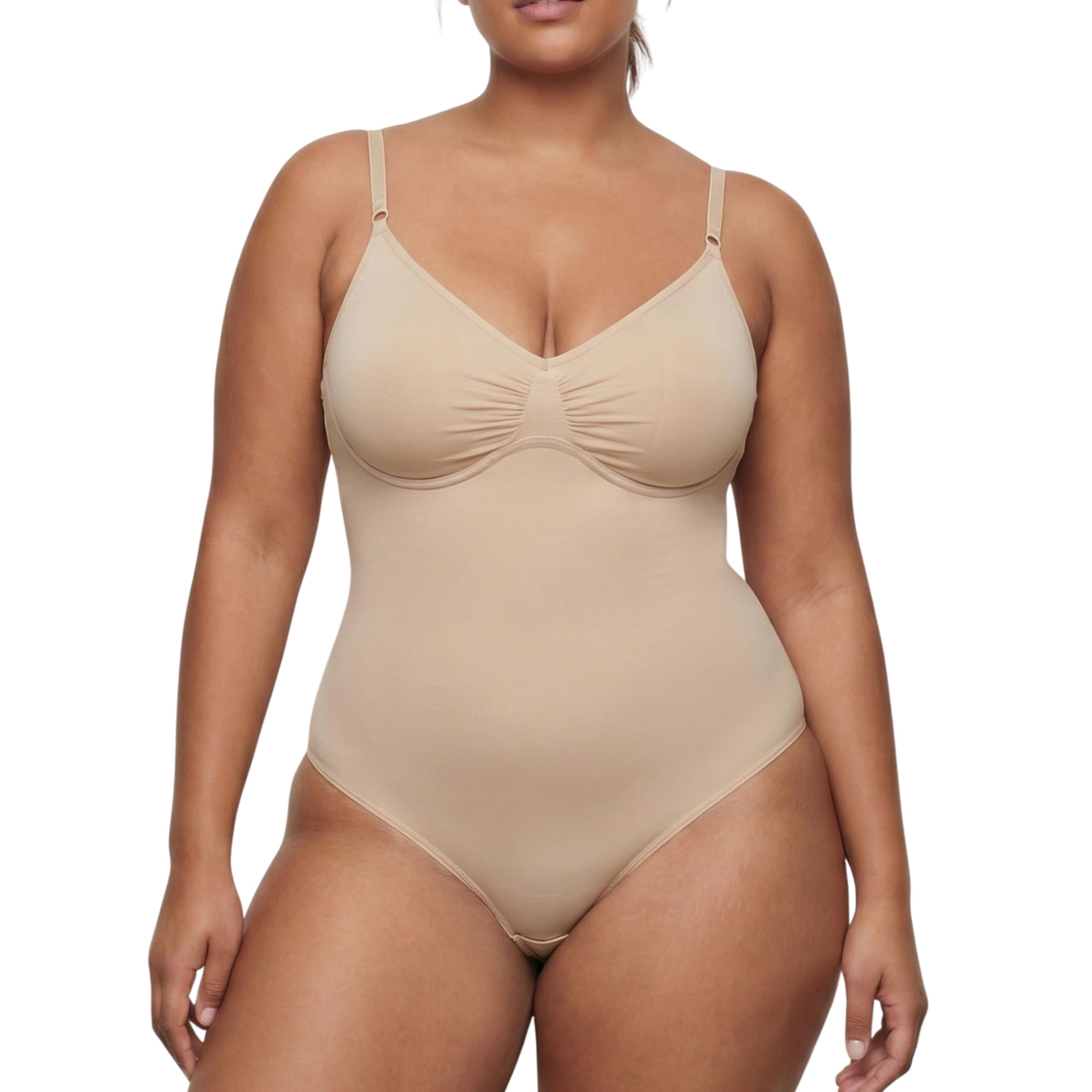 EvenLina Sculpting Shapewear Bodysuit for Women – Seamless Tummy Control Compression with Breathable Comfort - Women's Shapewear for a Flattering Silhouette - Perfect Body shaper - XLarge - Almond