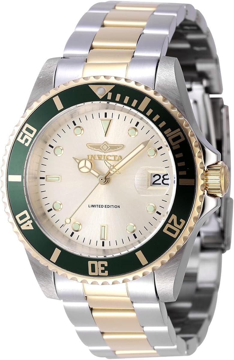Pro Diver Men 40mm Stainless Steel Gold + Steel Champagne dial NH35A Automatic