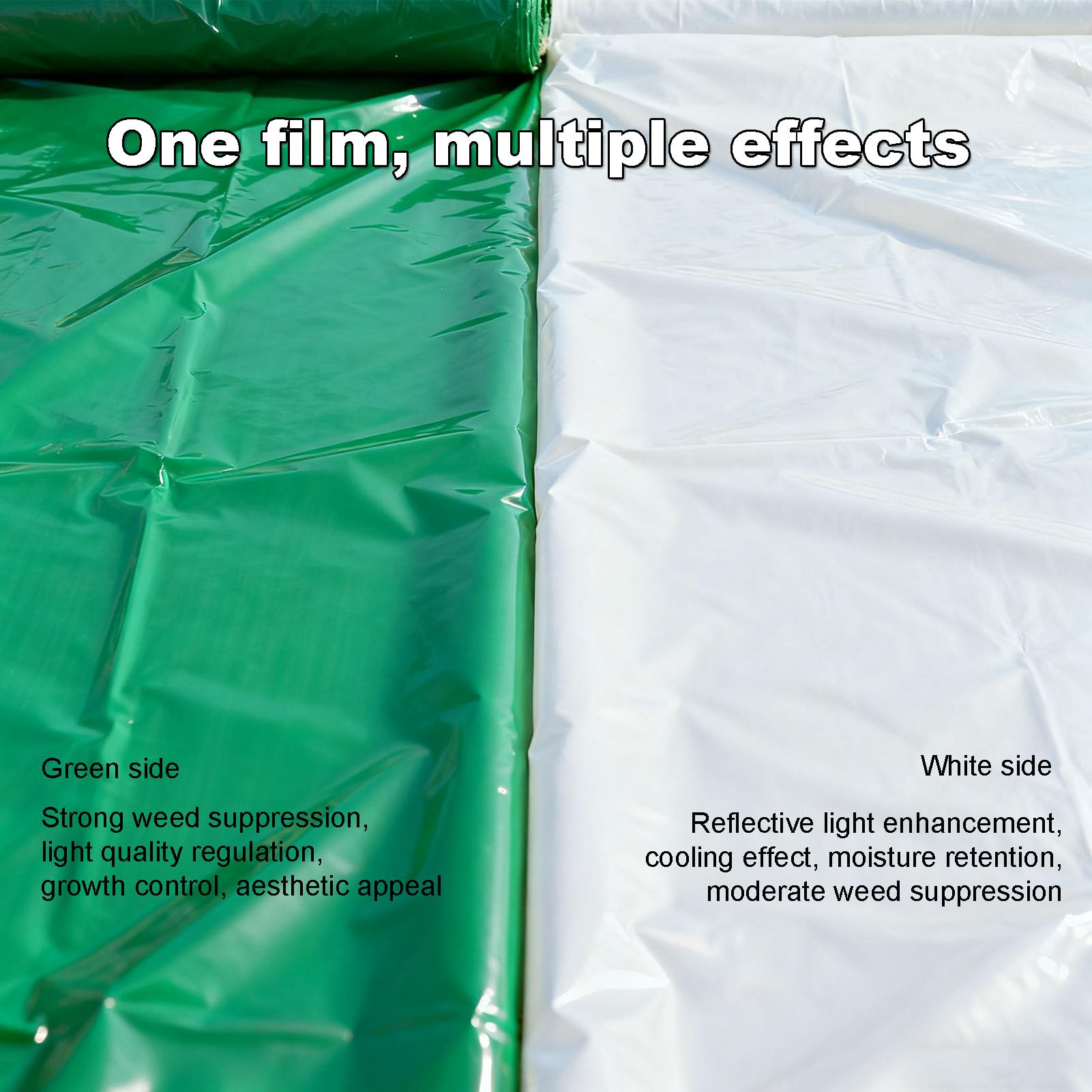 Láminas de Polietileno para invernaderos, Láminas de plástico Gruesas para jardinería, Cubiertas Impermeables Verdes y Blancas para Cultivos agrícolas en invernaderos(Size:3x20m)