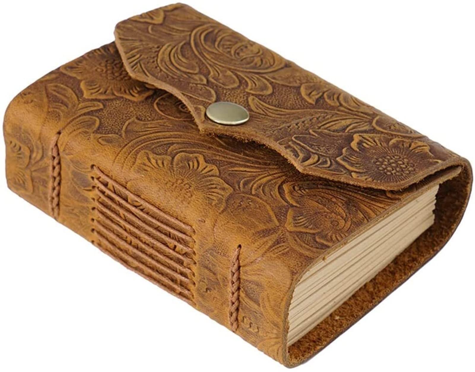 Tragbares Buch mit echtem Lederbezug, handgefertigte Retro-Tagebücher, Tagebuch, Kraftpapier, Skizzenbuch, Schreibbedarf