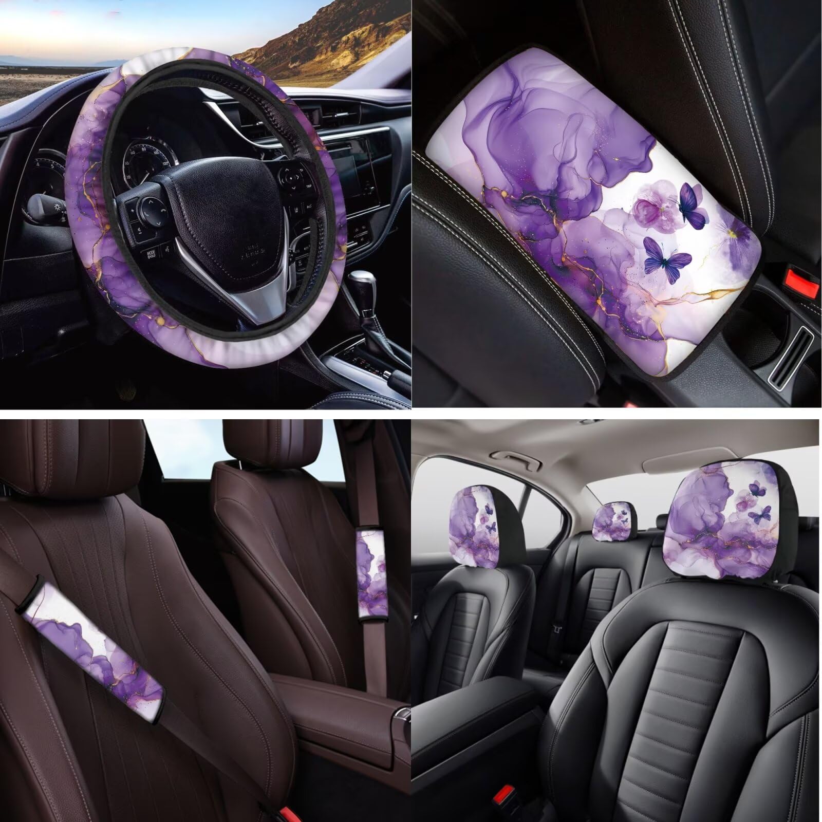 Unique Black Leopard Print Universal Car Seat Covers Set, 3 Piece Front And Rear Seats For SUV Sedan P 34148536 - View #11