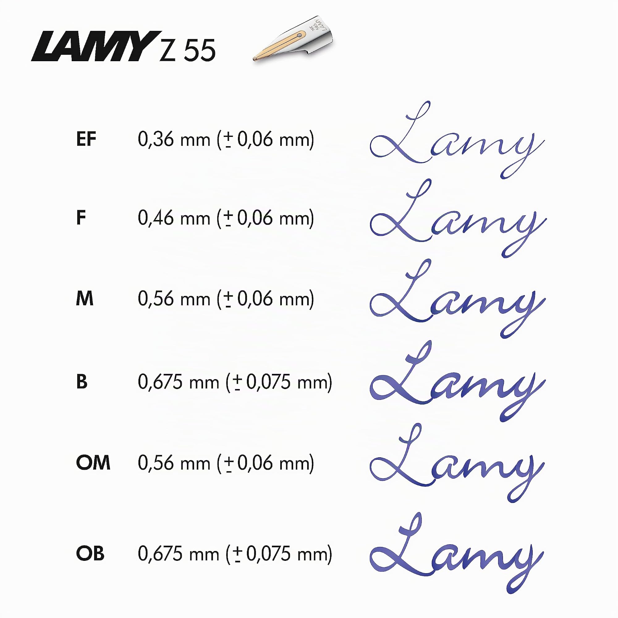 LAMY Ersatz-Feder Z55, 14 kt. Goldfeder, bicolor partiell platiniert, Federstärke M