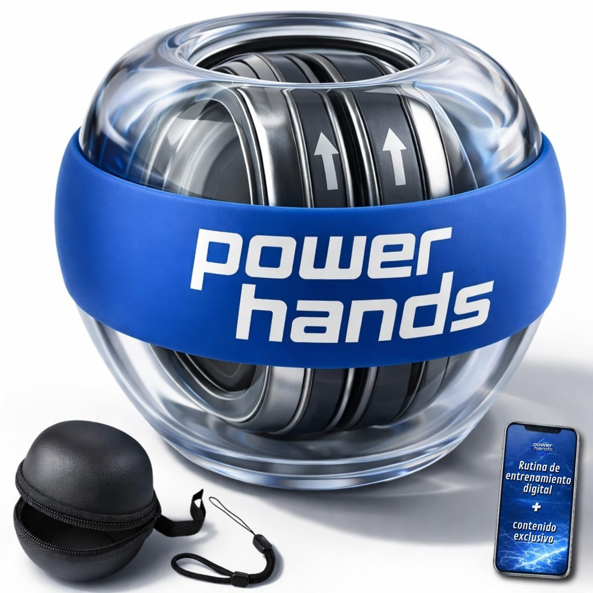 XMALL Pols Power Gyro Ball, Hand Onderarm Versterker, Pols Trainer, Auto-Start (Zwart Zonder Licht