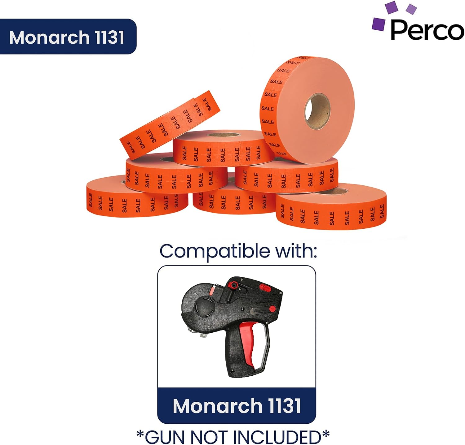 Pricing Labels for Monarch 1131 Sale Fluorescent Red - 20,000 Labels w/ 8 Rolls Value Pack, 1 Sleeve - Made in USA image 2