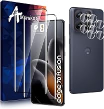 Anoowkoa 2 + 2 Pieces Tempered Glass for Motorola Moto Edge 70 Fusion + Camera Protective Film, Anti-Scratch Ultra Resistant Screen Protector