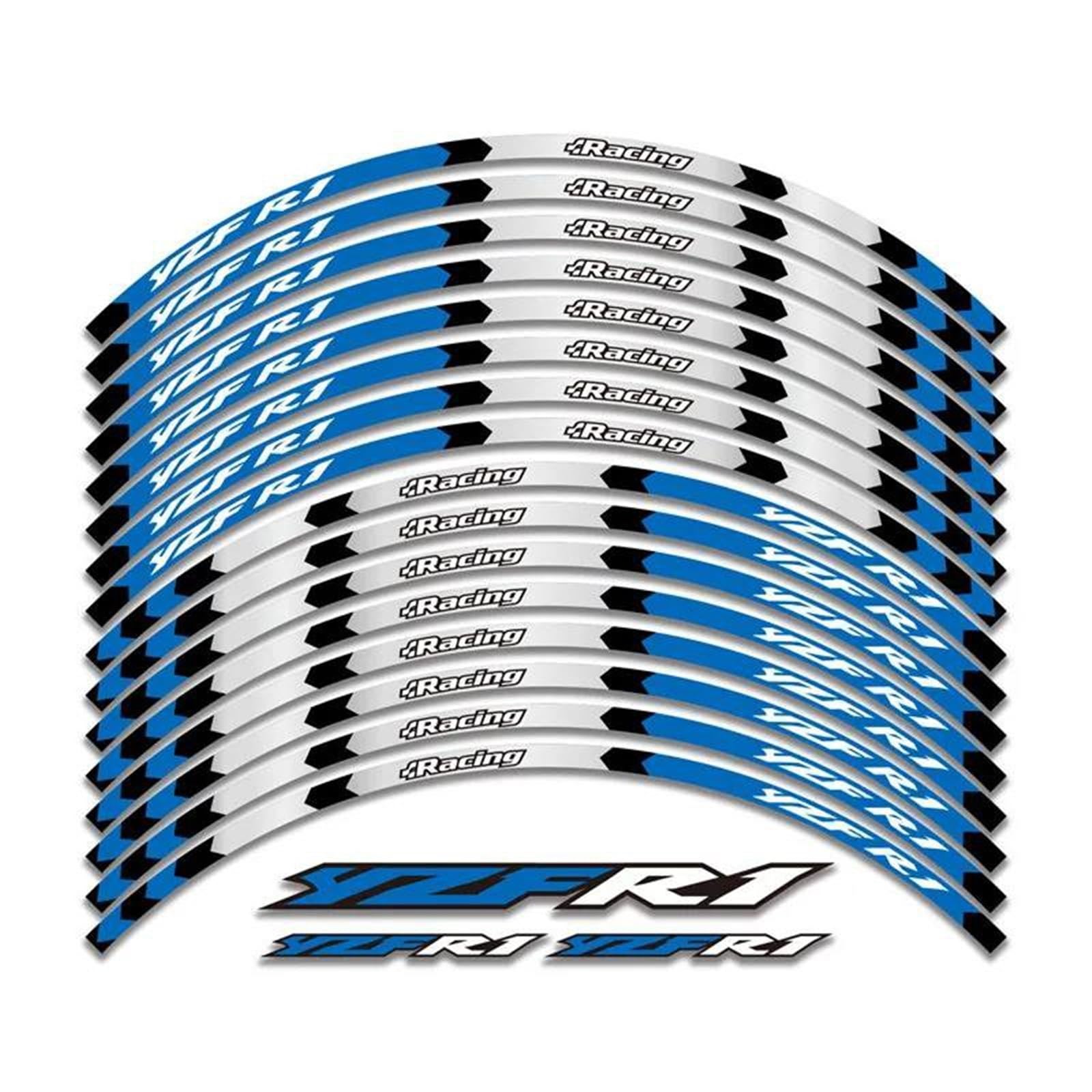 Motorcycle Thickened Edge Outer Ring Reflective Sticker Stripe Wheel Decals for Yamaha YZF R1