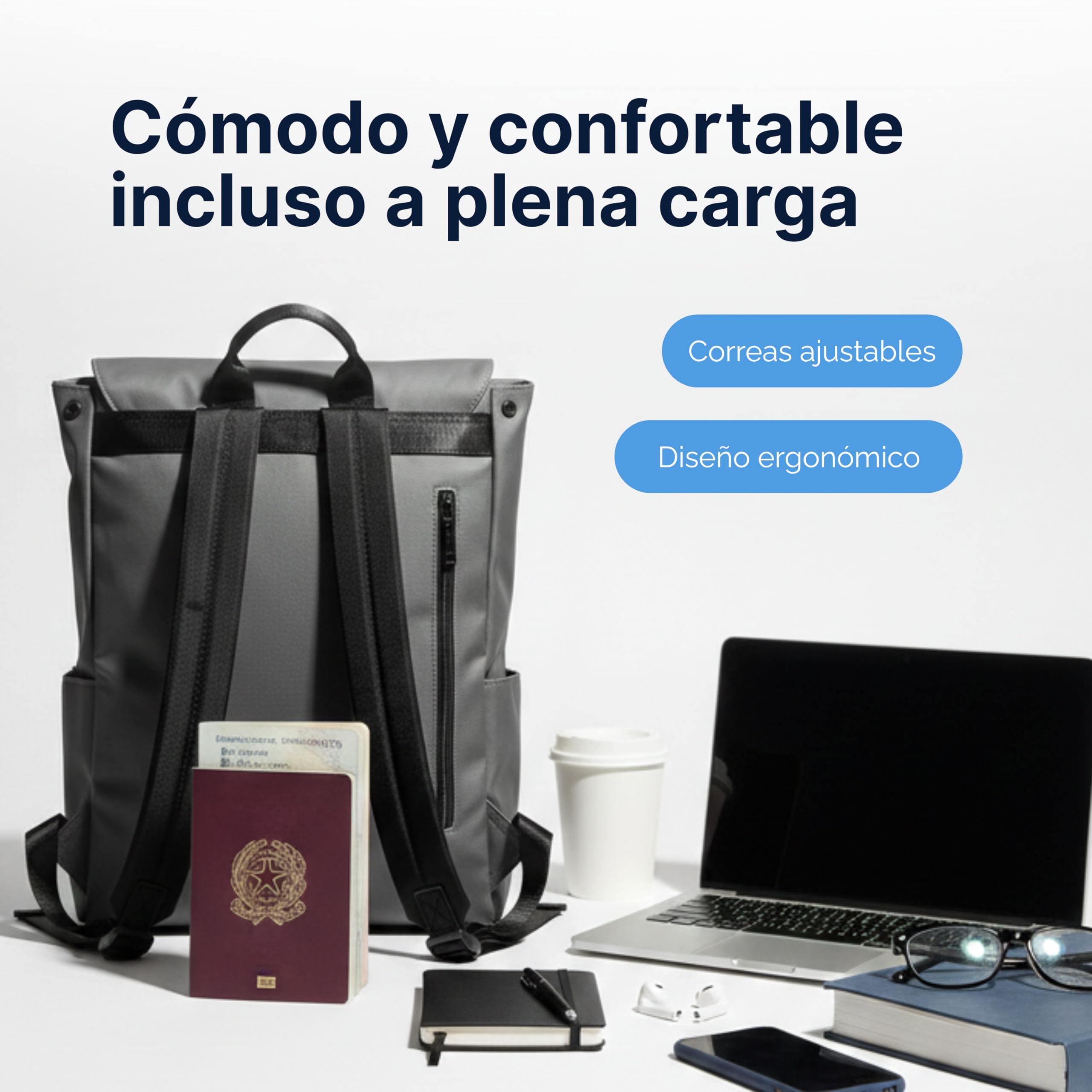 Mochila de Trabajo Impermeable, Mochila para Portátil ideal para la Oficina y la Universidad - Mochila de Viaje de Gran Capacidad 22L