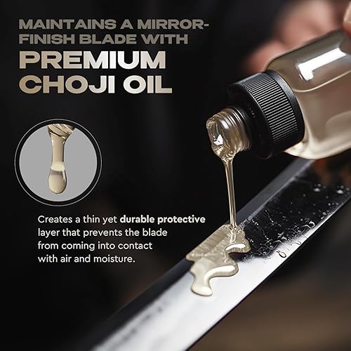 Vista 3 de Sword Katana Knife Cleaning Kit - Maintenance Set with 2 Choji Oil - Large Microfiber - Japanese Wooden Stoarge Box - Uchiko Ball - Hammer - 4