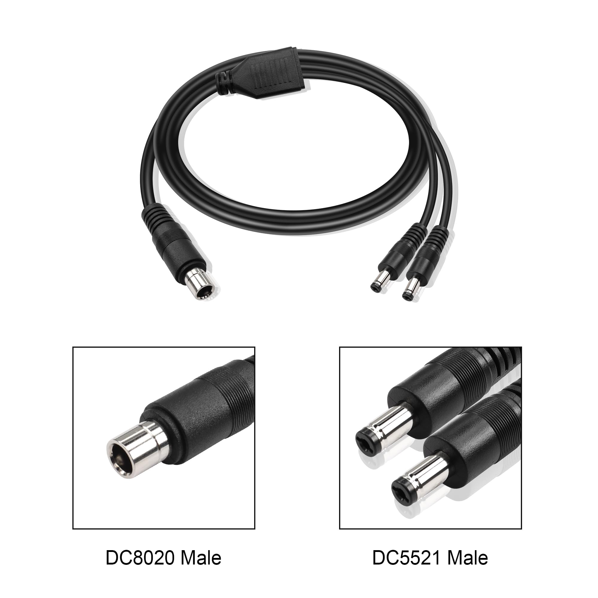 Cavi Prolunga DC5525 GINTOOYUN 2 Pezzi - Maschio A Femmina, 50cm, 22AWG, Per LED, CCTV, Monitor, Alimentazione 0-24V - Foto 5