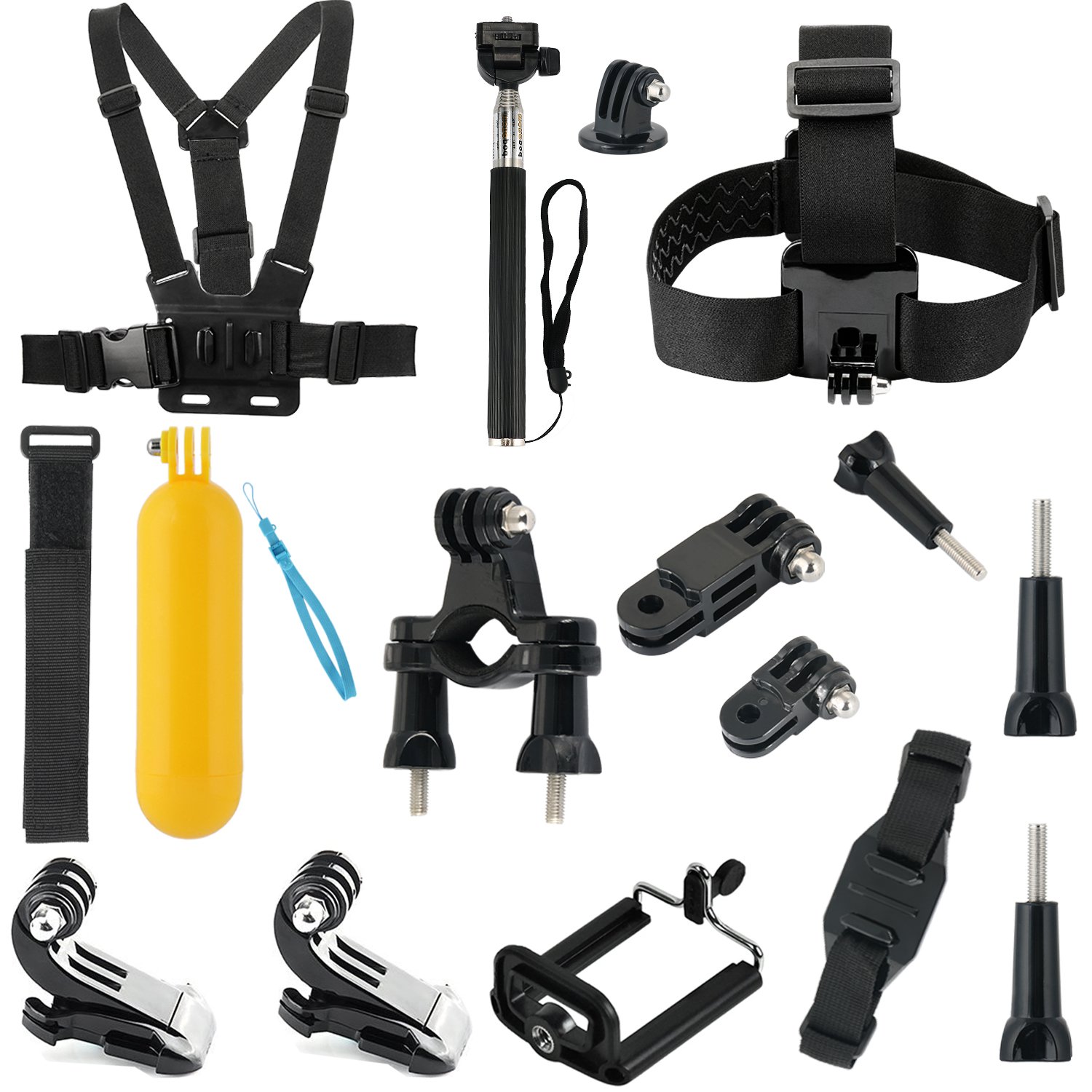 002 Basic Common Outdoor Sports Kit Accessories for All Gopro Hero4 Silver Black Hero 4 3+ 3 Sj4000 Sj5000 Sj6000 Sports Camera
