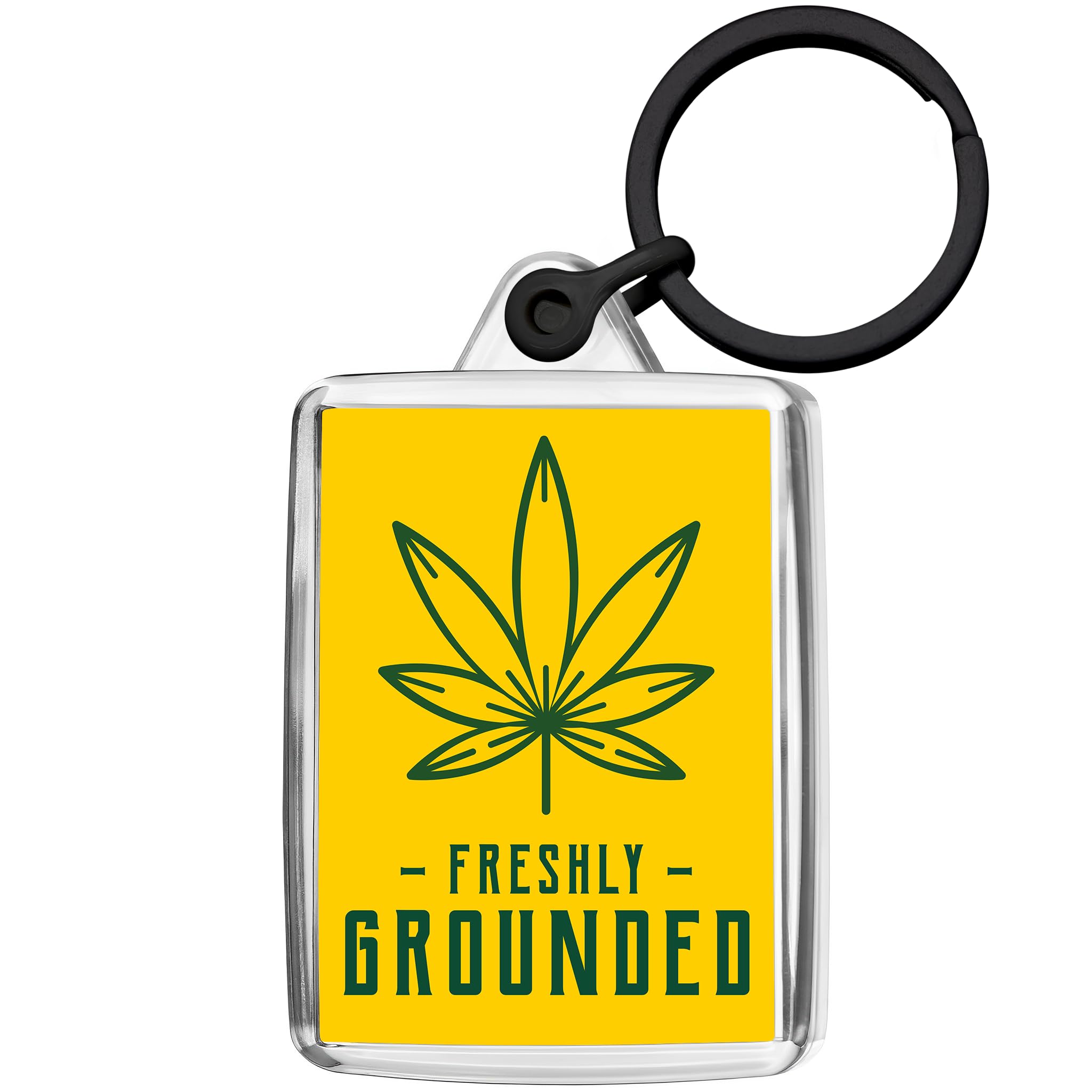 Pixly® Freshly Grounded Keyring Key Fob Keychain Keepsake Funny Joke Gift for Him Her