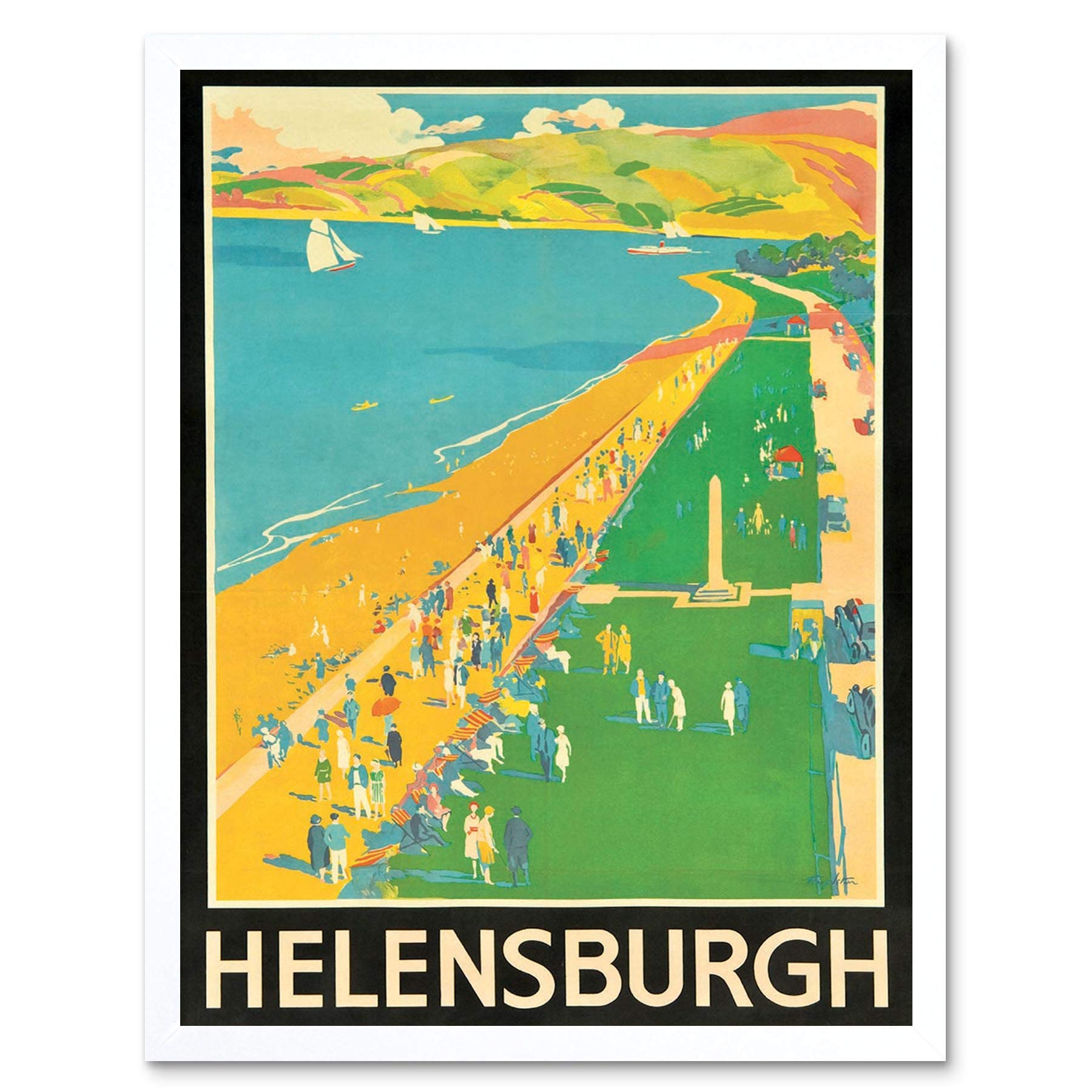 Wee Blue Coo Advert Lner Helensburgh Scotland Beach Coast Clyde Art Print Framed Poster Wall Decor 12X16 Inch