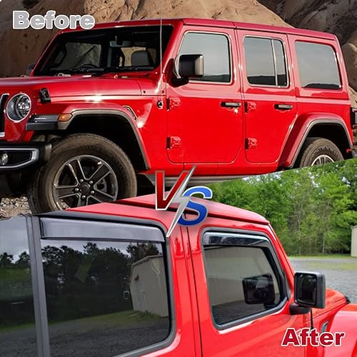 Miniatura 5 de ALAVENTE Deflector de ventana lateral protectores de lluvia en el canal para Jeep Wrangler JL JLU 2018-2022 4 puertas, negro (no para JK)