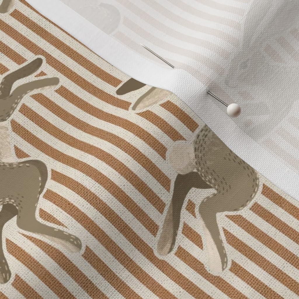 Spoonflower Fabric - Cottage Nursery Traditional Bunny Children Hare Rabbit Cottagecore Printed on Petal Cotton Fabric Fat Quarter - Sewing Quilting Apparel Crafts Decor