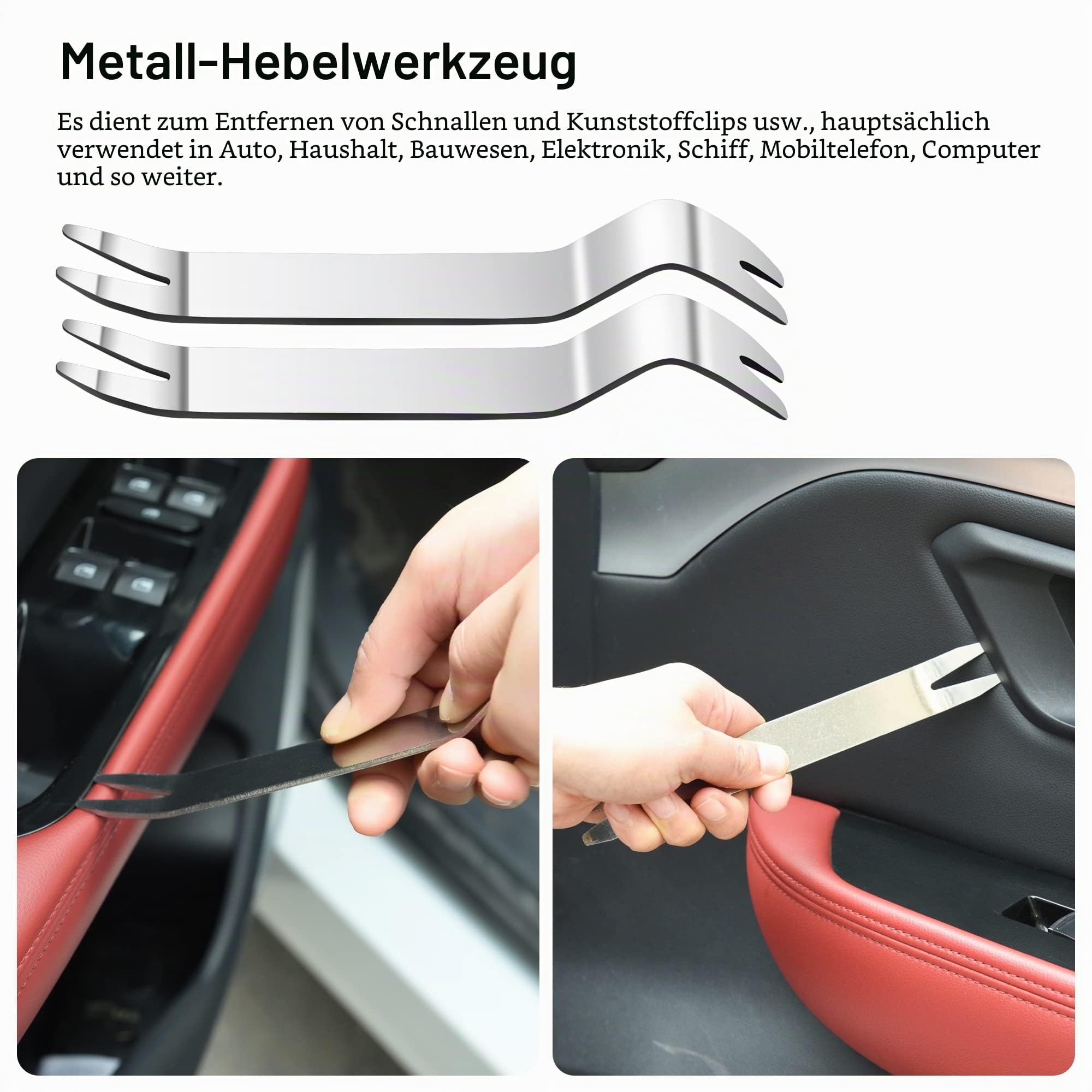 2 Stück Terrassenpflasterstein-Ausdreher-Werkzeug, Pflastersteinentfernungswerkzeug für Garten, Rasen, Hof, Ersatz für Pflastersteine, Terrassenblöcke, Auto-Zierleisten-Entfernungswerkzeug für