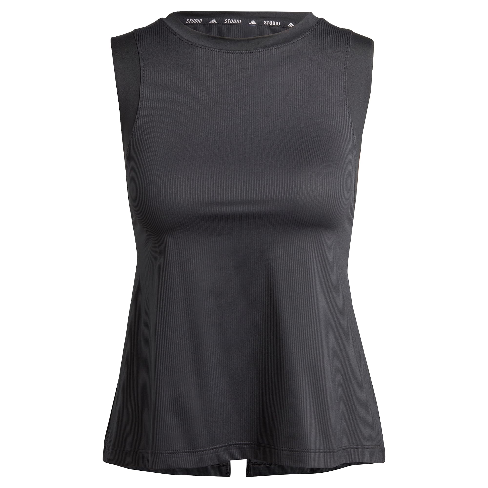 adidas Women's Studio Tank Top, Black/Grey Six, XS