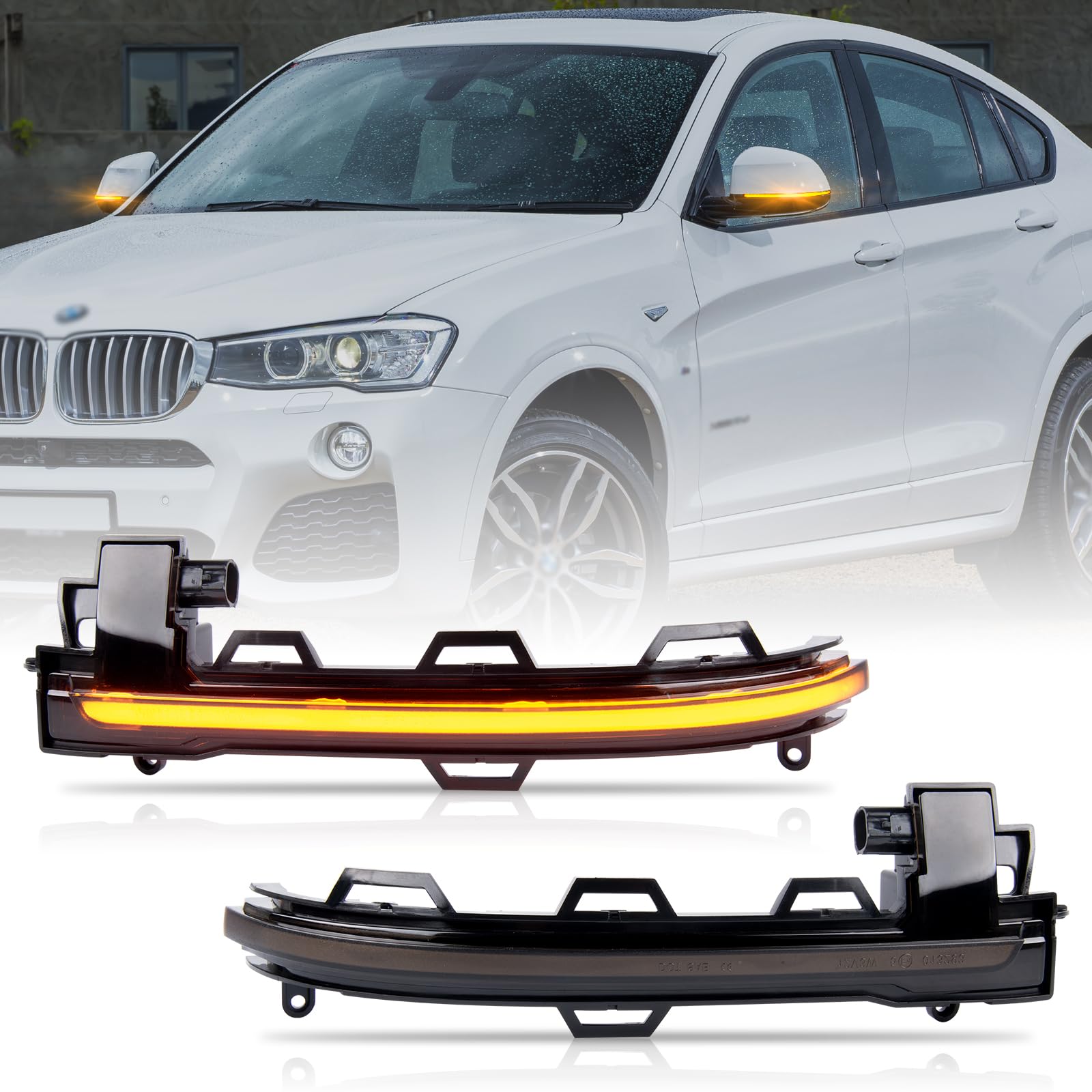 POPMOTORZ LED Indicatori di Direzione Specchietto Retrovisore, Frecce LED Specchietto con Canbus Senza Errori 2835 SMD per BMW X3 F25 X4 F26 X5 F15 X5 M F85 X6 F16 X6 M F86, 2 Pezzi