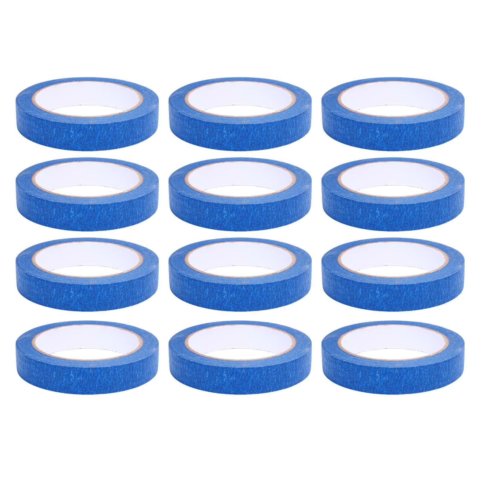 12 Rouleaux de Ruban Adhésif Bleu pour Peintres, Ruban de Peinture 20 mm X 30 M, Ruban de Masquage pour Voitures, Camions, Motos, École, Artisanat, Arts