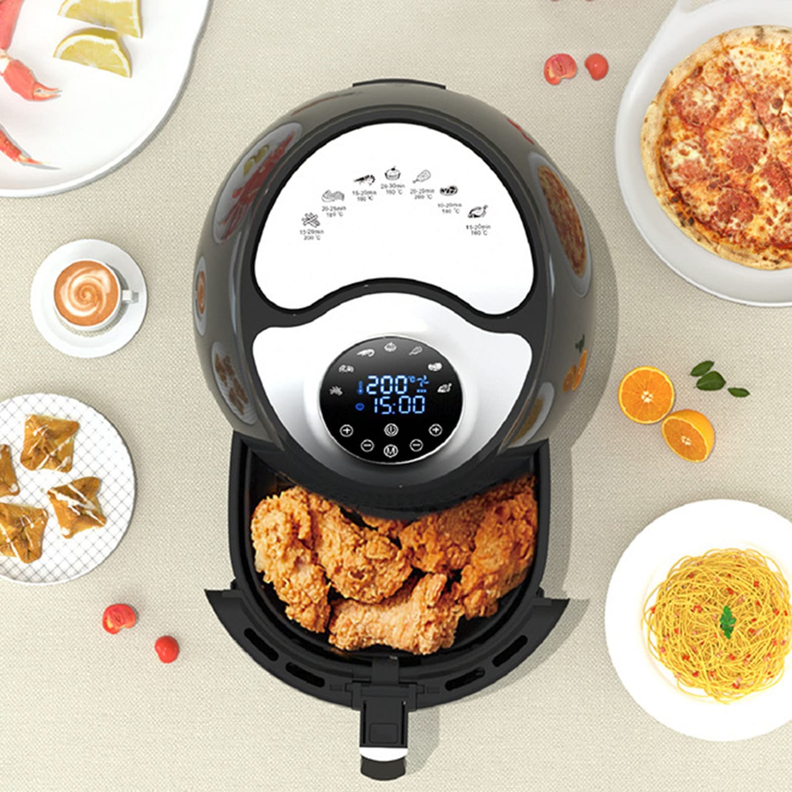 エアフライヤー8L Amazon.co.jp: 8L大容量家庭用エアフライヤー、7プリセットメニュー
