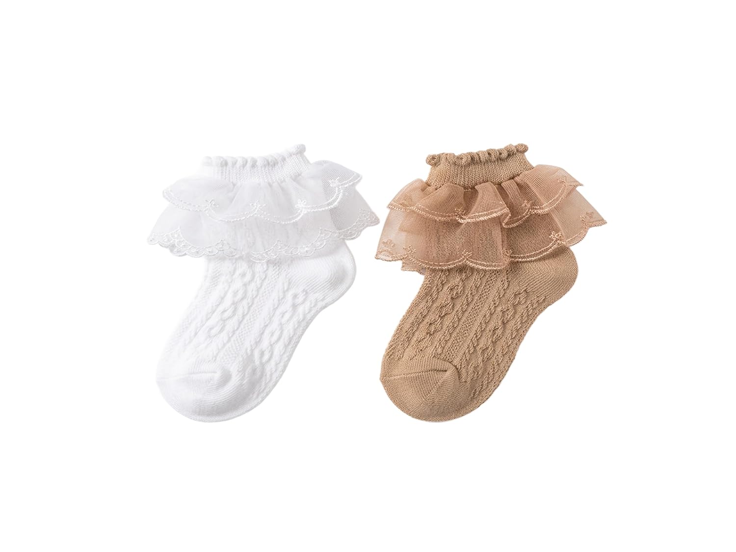Socks for Girls | Girls Ruffle Frill Lace Net Cotton Ankle Socks, for 2-10 Years, White Pink Cream Brown Black - Review, Price and Buying Guide