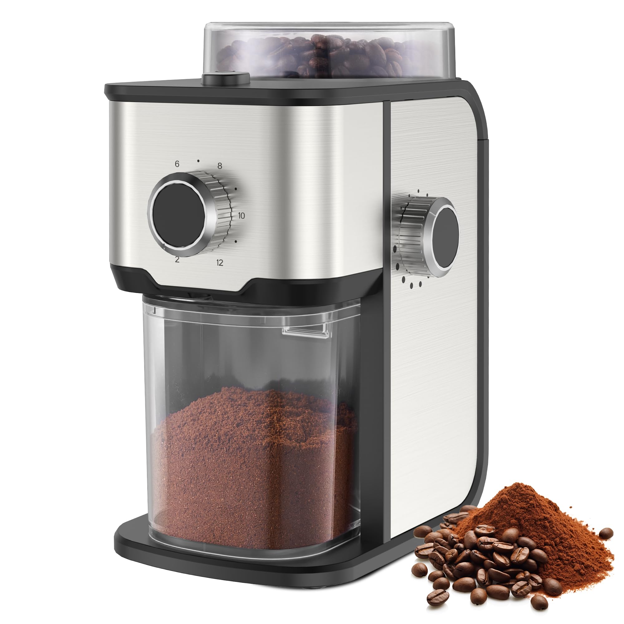 Flat Burr Coffee Grinder Electric, Coffee Grinder with 14 Grinding Levels,Burr Mill Grind…