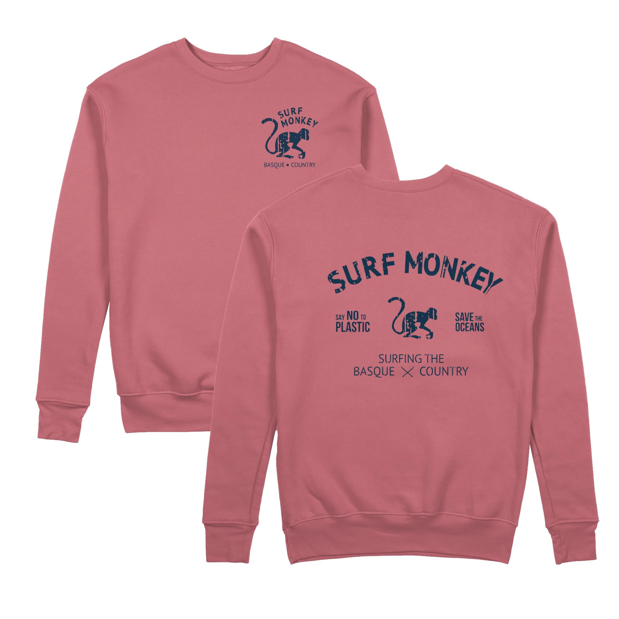 Surf Monkey Sudadera orgánica con Cuello Redondo Save The Oceans