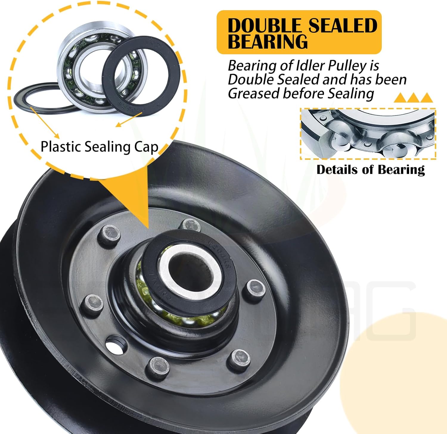2 Pack 756-04325 Idler Pulley Replace MTD 756-04325 Cub Cadet 756-04325 Troy Built 756-04325 Pulley 756-04325 756 04325 75604325 for Craftsman T1000 T1200 T1400 T1600 T1800 T2700 T1100 Tractor