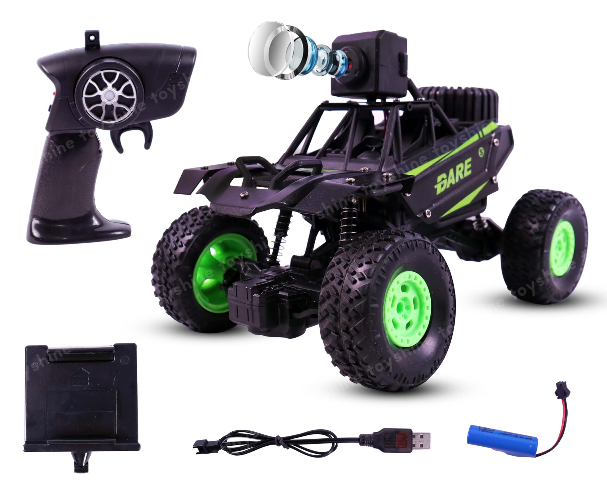 Toyshine 1:18 Scale Remote Control 2.4Ghz High Speed Alloy Off Road Rock Crawler with WiFi Camera Remote Mobile Stand Fast Racing Vehicle Electric Hobby Toy Car for Kids Adults - Black (B0D66YYYSD) Amazon Price History, Amazon Price Tracker