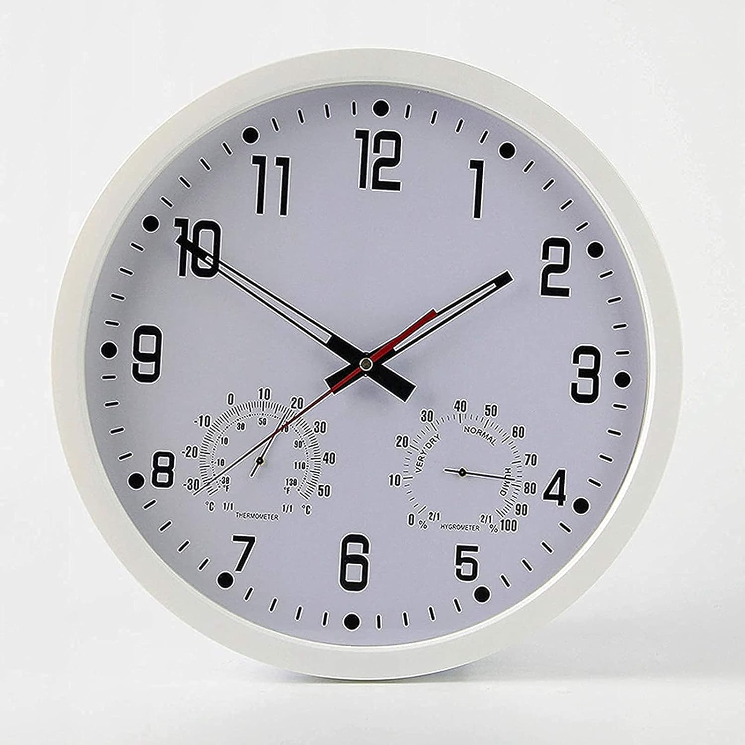 Outdoor Garden Wall Clock, 14 Inch Large Waterproof Garden Clock with Hygrometer Thermometer Waterproof Outdoor Clock Decorative Fence Ornament Outside Clock Mute Wall Clock