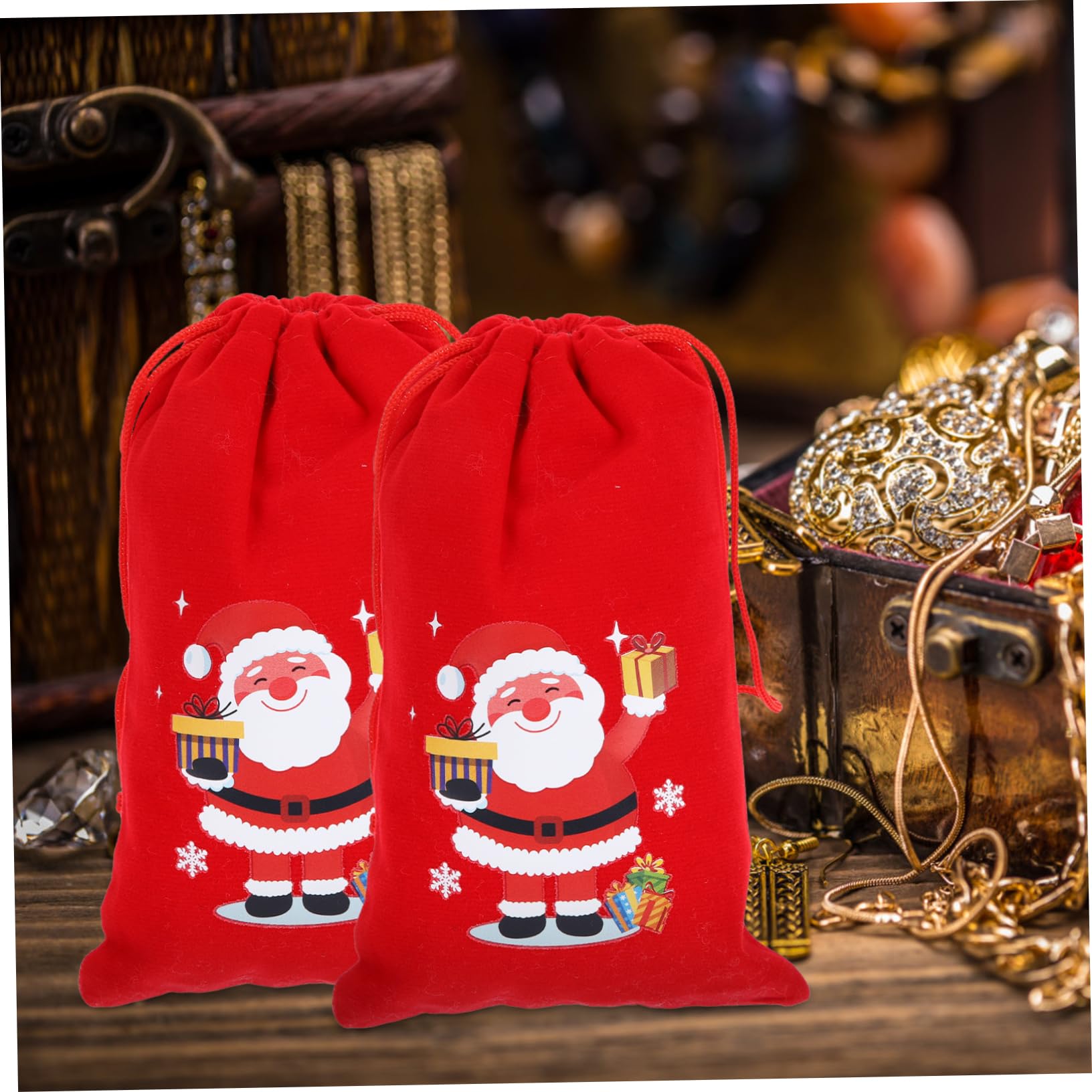 Didiseaon 30 Pezzi Sacchetto Di Con Coulisse Sacchetto Del Regalo Di Natale Di Immagazzinaggio Del Regalo Di Natale Con Coulisse Di Stoffa Con Coulisse