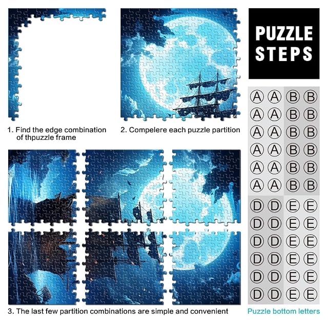 Foto 3 de 6 de Puzzles de 1000 Piezas para Adolescentes Barco Pirata 01 Juguetes de Entretenimiento Familiar Decoración…