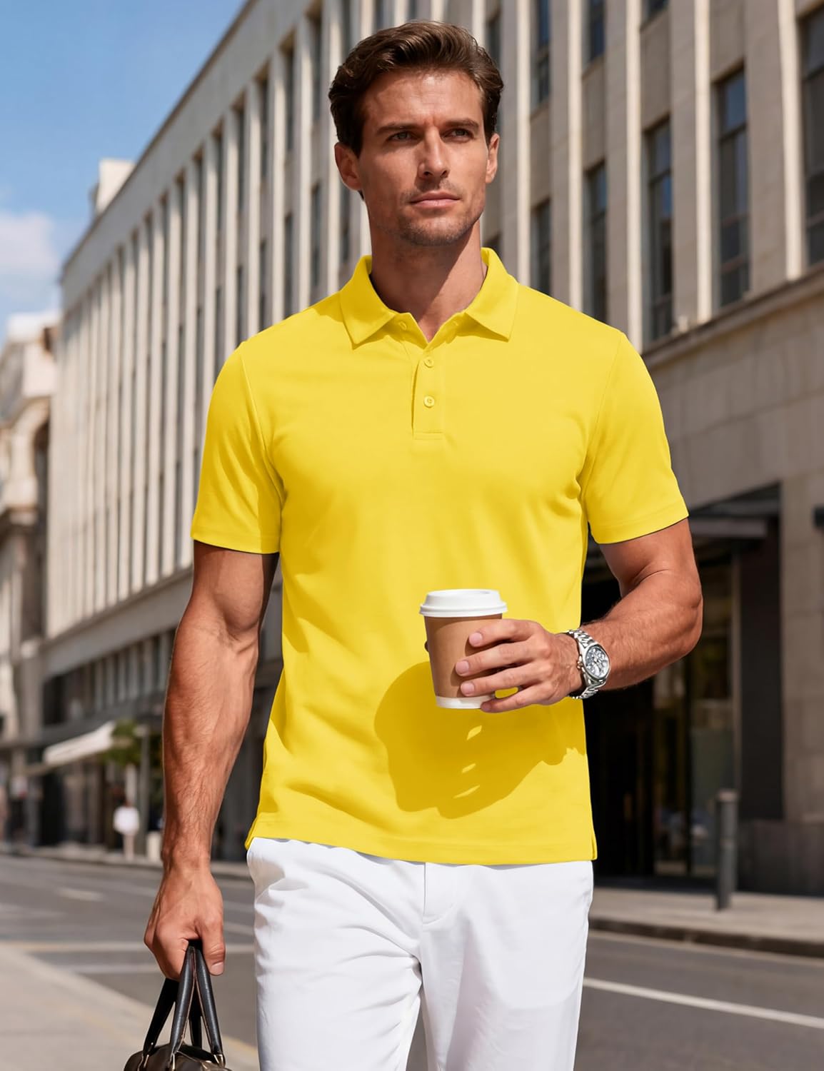 MAGCOMSEN Mens Polo Shirts Short Sleeve UPF 80+ Moisture Wicking Golf Polos Lightweight Performance Collared Shirt Men - Image 2