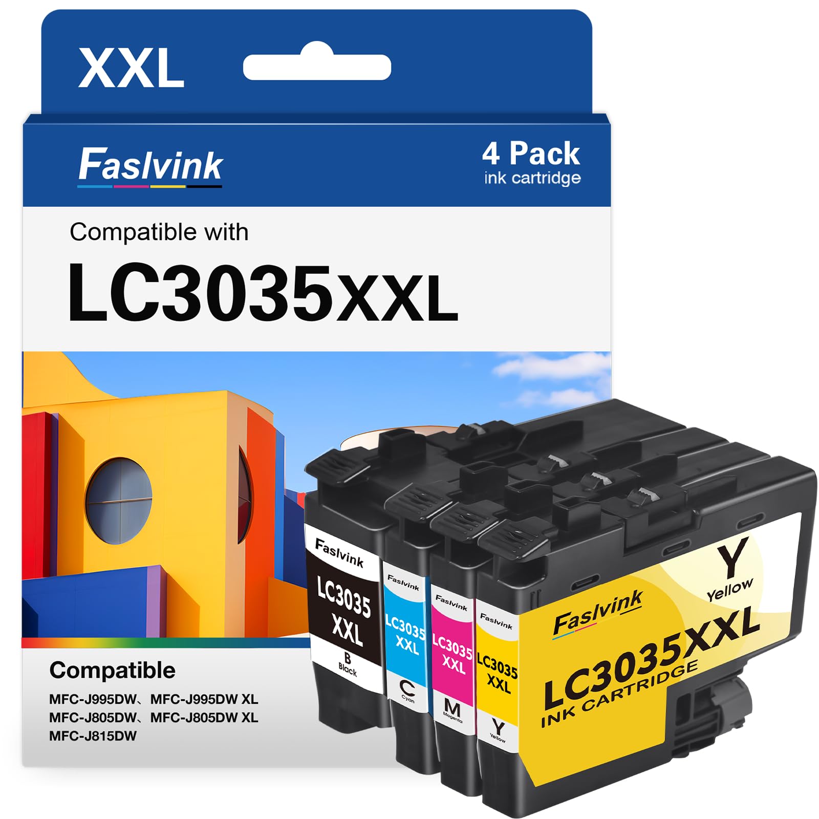 Faslvink Compatible LC3035 High Yield Ink Cartridge Replacement for Brother LC3035 Ink Cartridges Work for Brother MFC-J995DW MFC-J805DW MFC-J815DW