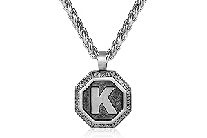 Stainless Steel Letter Pendant Necklace: Timeless Elegance Personalized for Men