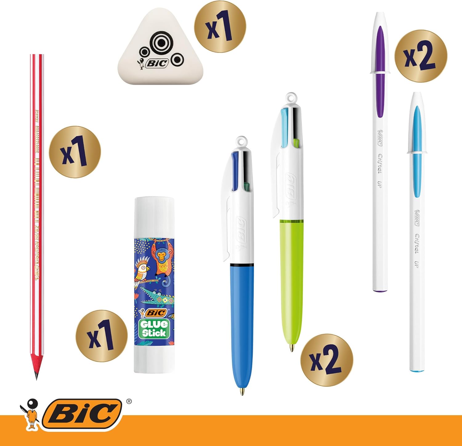 Bic Ballpoint Pens, Felt-Tip, Colouring Pencils, Crayons, Marker Pens, Highlighters, 'Advent Calendar', Set of 24