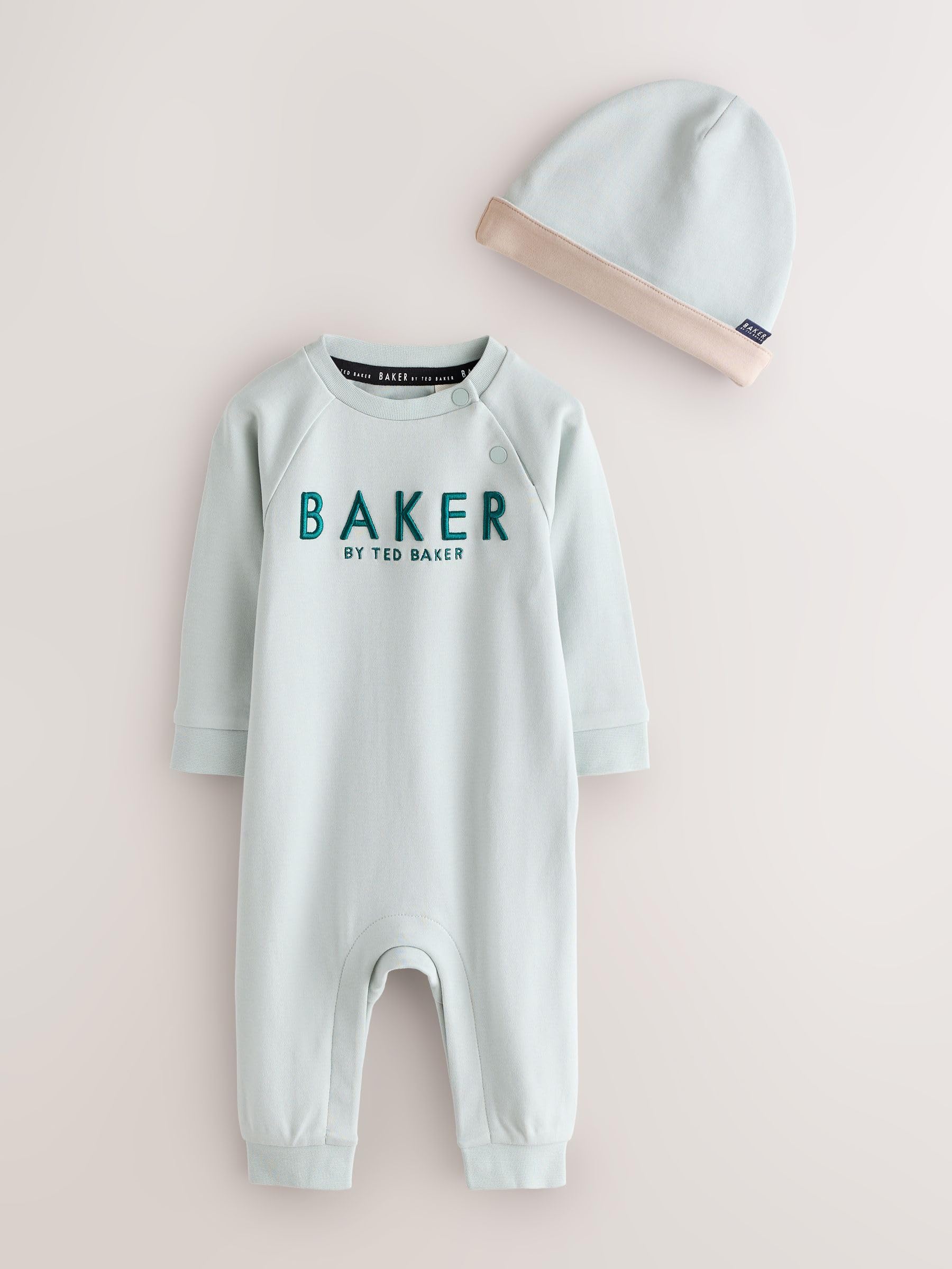Noworodki chłopcy Komplet 3-częściowy z rampersami i czapeczką Baker by Ted Baker