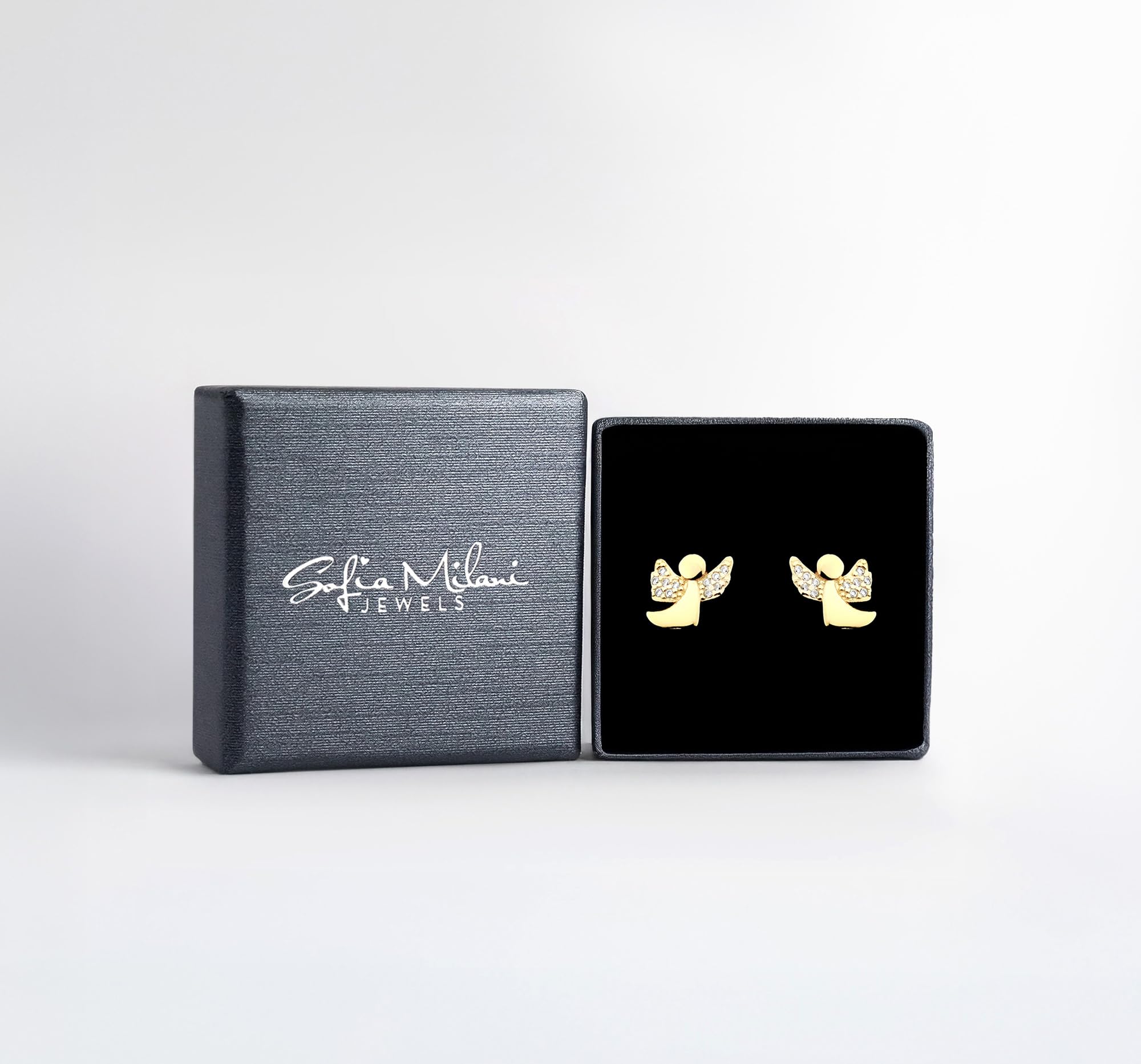 SOFIA MILANI - Pendientes para Mujeres en Plata de Ley 925 - Con Circonitas - Pendiente de Botón de Ángel