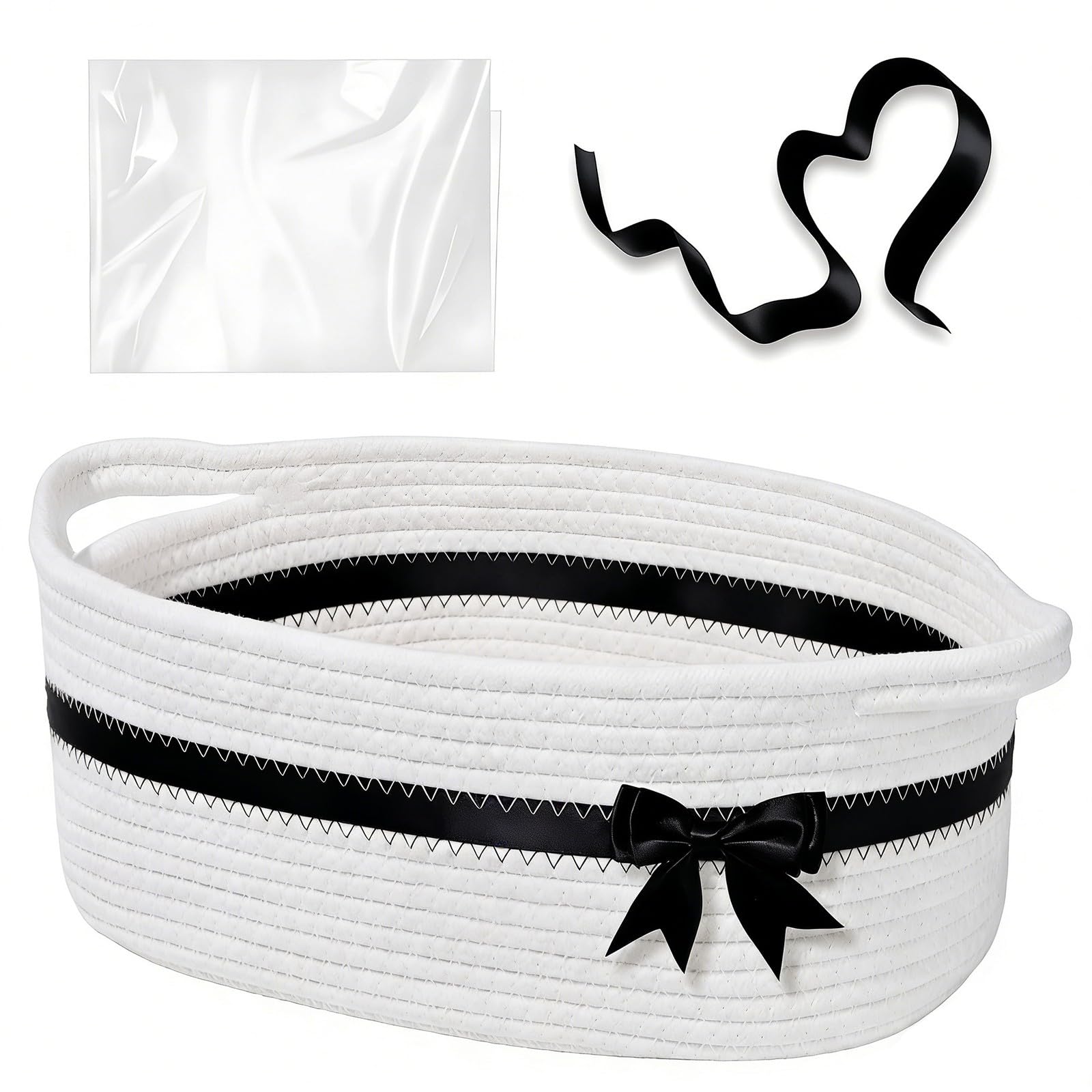 OSNIYAW Decorative Bin Elegant Cotton Gift Basket with Carry Handle Perfect for Holiday Presents and Organizing Toy Elegant Gift Packaging Basket