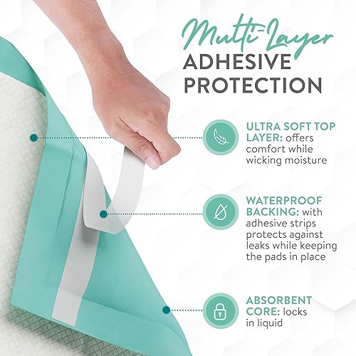 Miniatura 2 de Inspire Almohadillas desechables súper y ultra absorbentes, 36 x 36 pulgadas, paquete de 50 con adhesivo, XXL