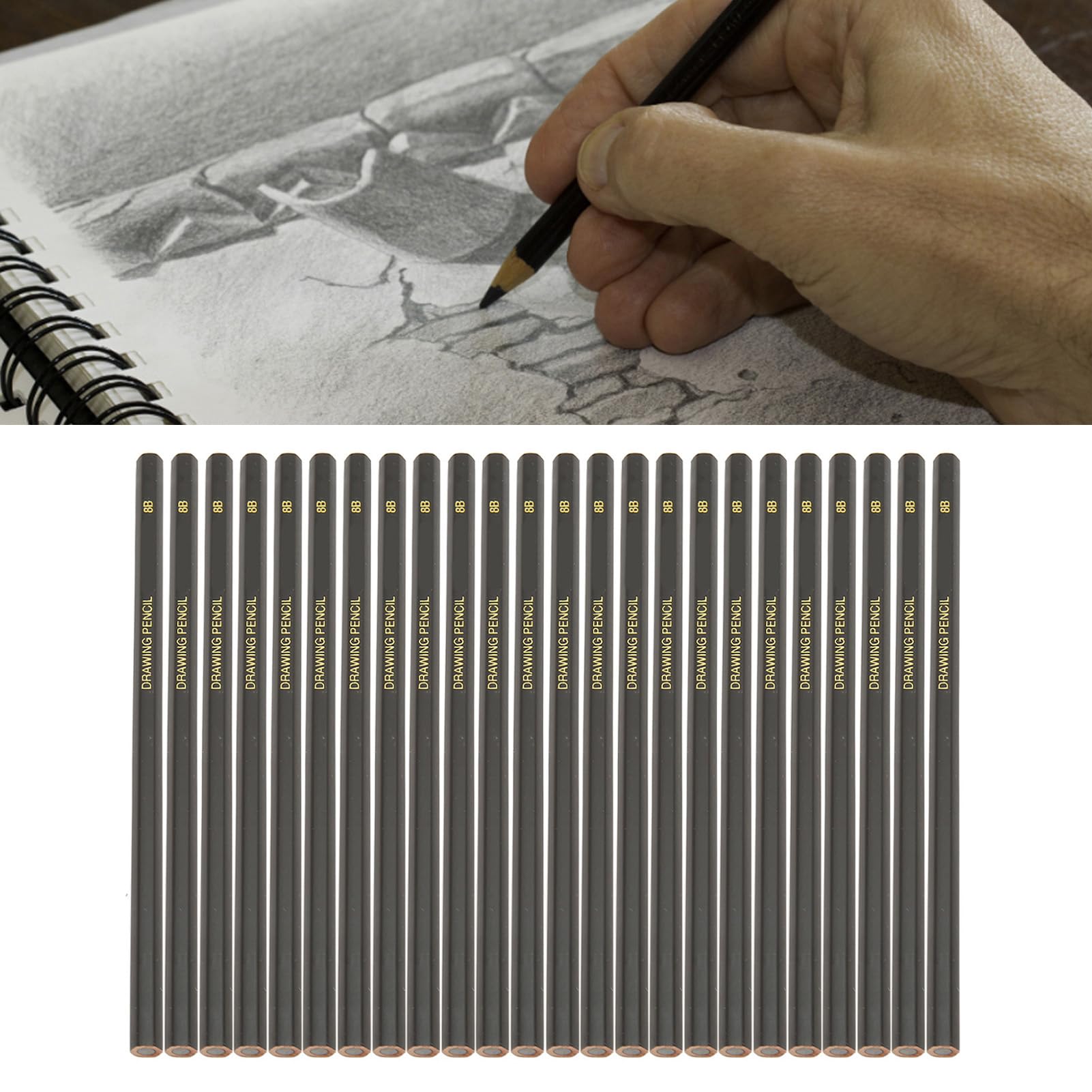 Amazon | 描画用鉛筆、24本スケッチ鉛筆、落書き用六角形