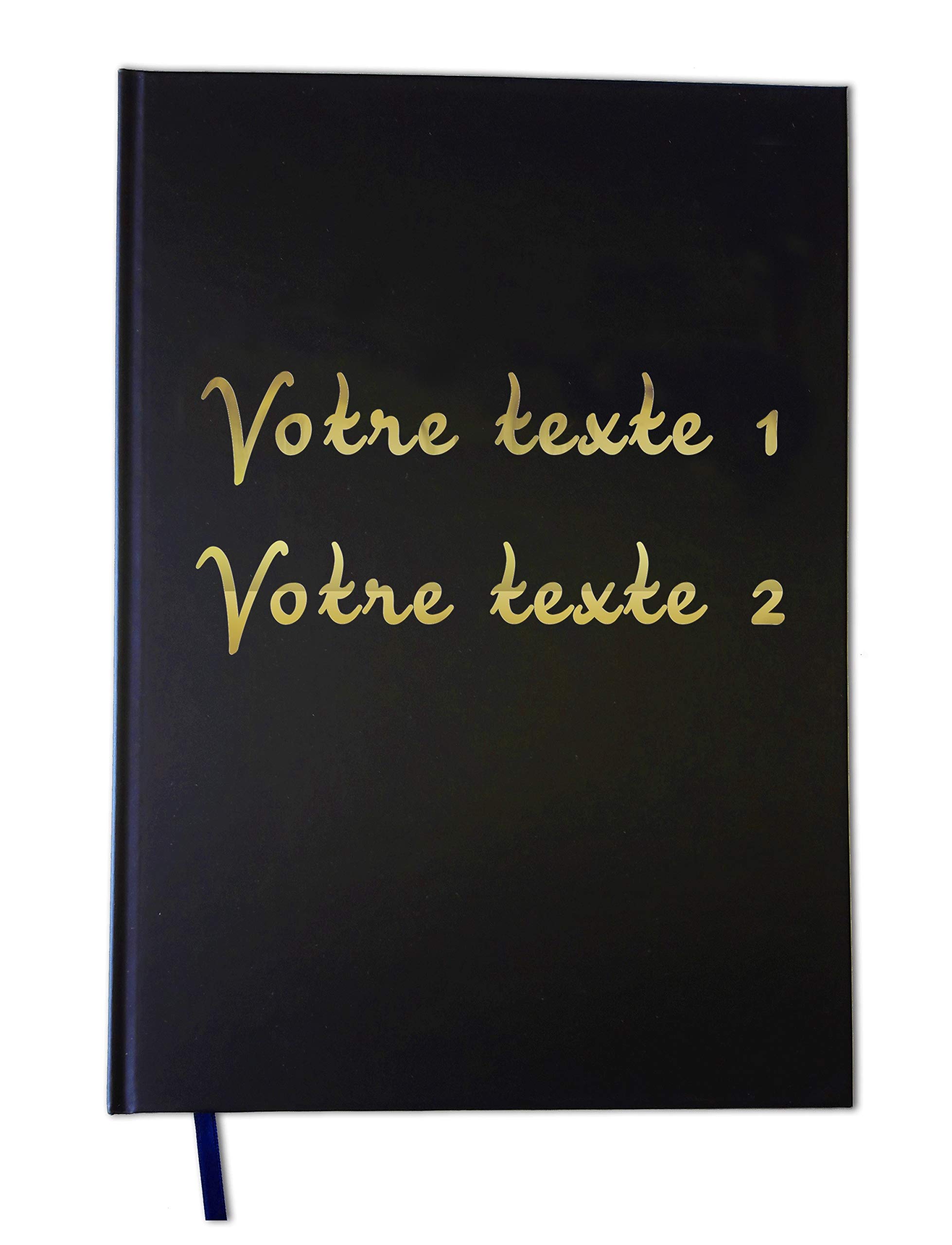 UTTSCHEID Livre d'Or texte personnalisé 2 lignes PORTRAIT- Anniversaire, souvenir, cadeau - Lettres chromées ou dorées - 100 pages - Format A4