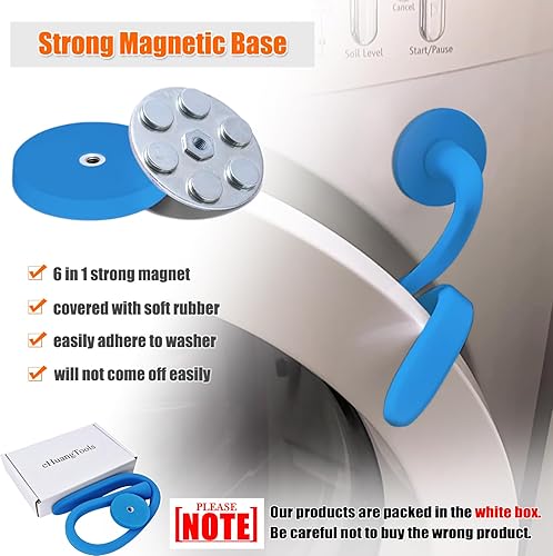 Miniatura 2 de Soporte de puerta de lavadora para lavadora de carga frontal, soporte magnético extraíble para puerta de lavadora. Tope de puerta flexible ajustable