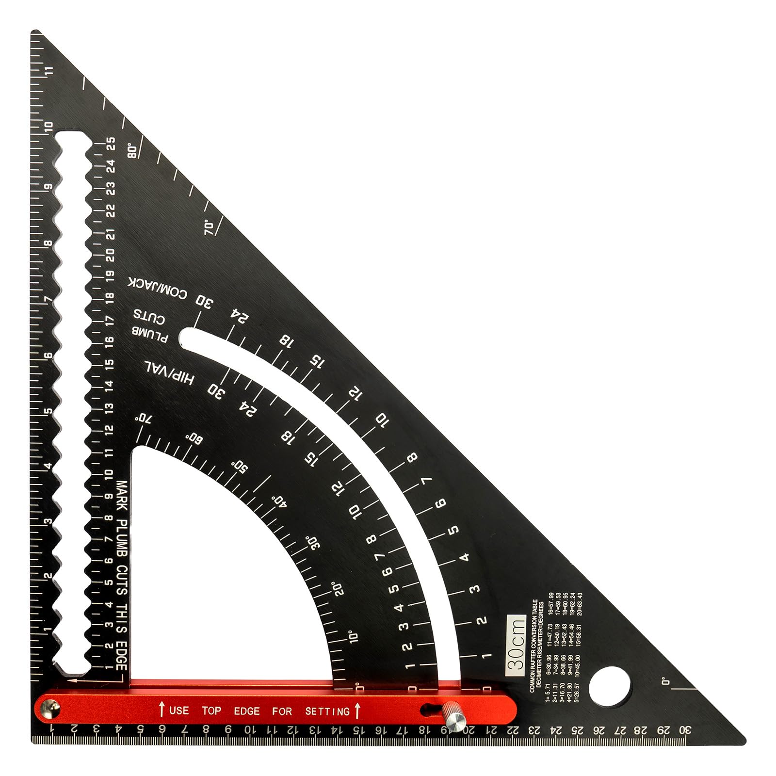 GREENSAPPIRE Adjustable Roofing Square 12 Inch, Aluminum Alloy Rafter Square with Lockable Protractor Arm, Metric & Imperial Carpenter Speed Square for Woodworking, Framing and Roofing