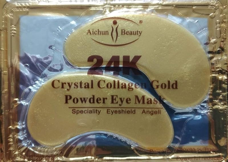 Máscara em gel para olhos NYKKOLA com pó de ouro 24K, colágeno e aloe vera, 30 pares