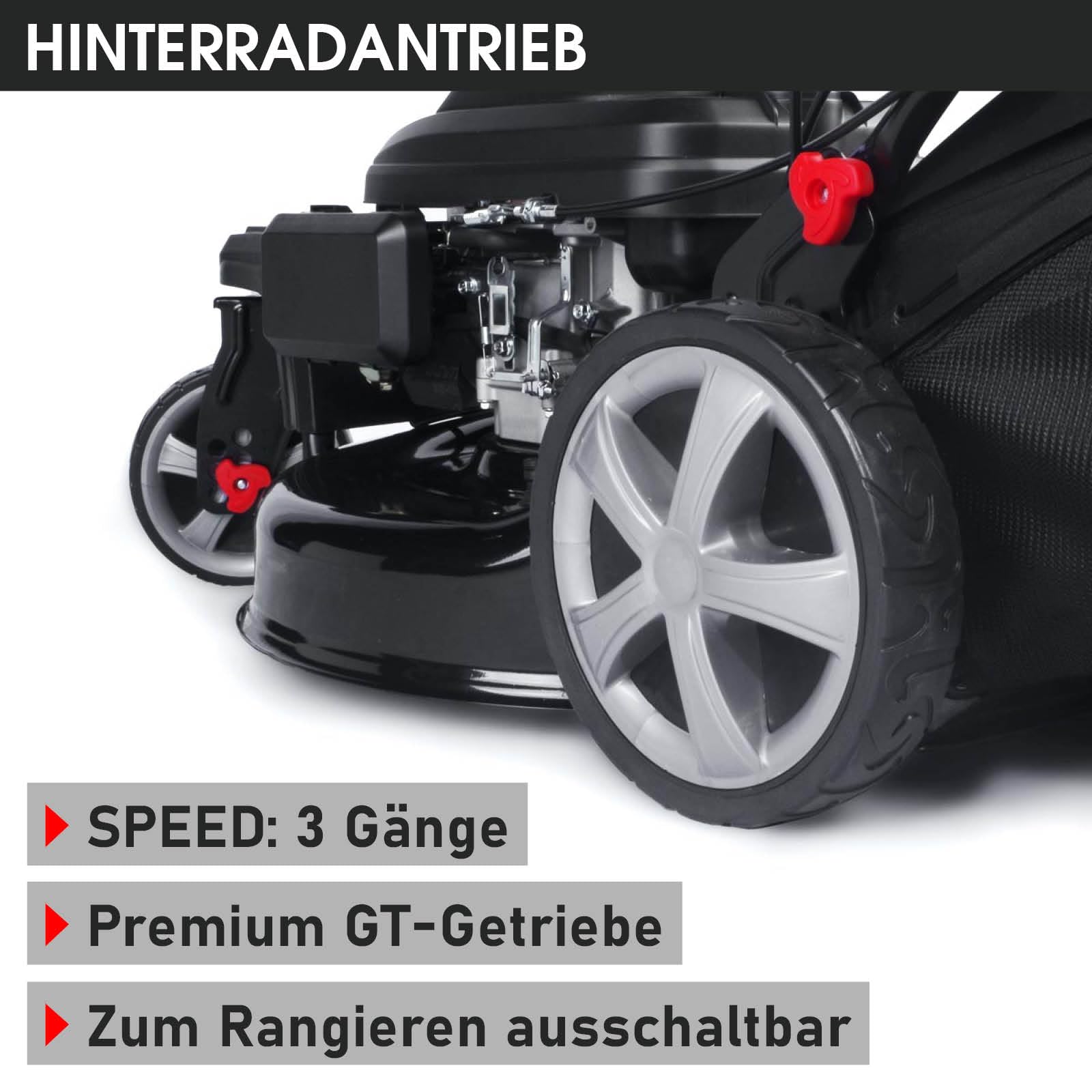 BRAST Benzin Rasenmäher Trike mit Antrieb | 5,2kW(7PS) | Elektrostart | 53cm Schnittbreite | viele Modelle | TÜV | 4 Takt OHV Motor | 30-80mm Schnitthöhe | 60L Fangkorb | Stahlgehäuse | ESTART Speed
